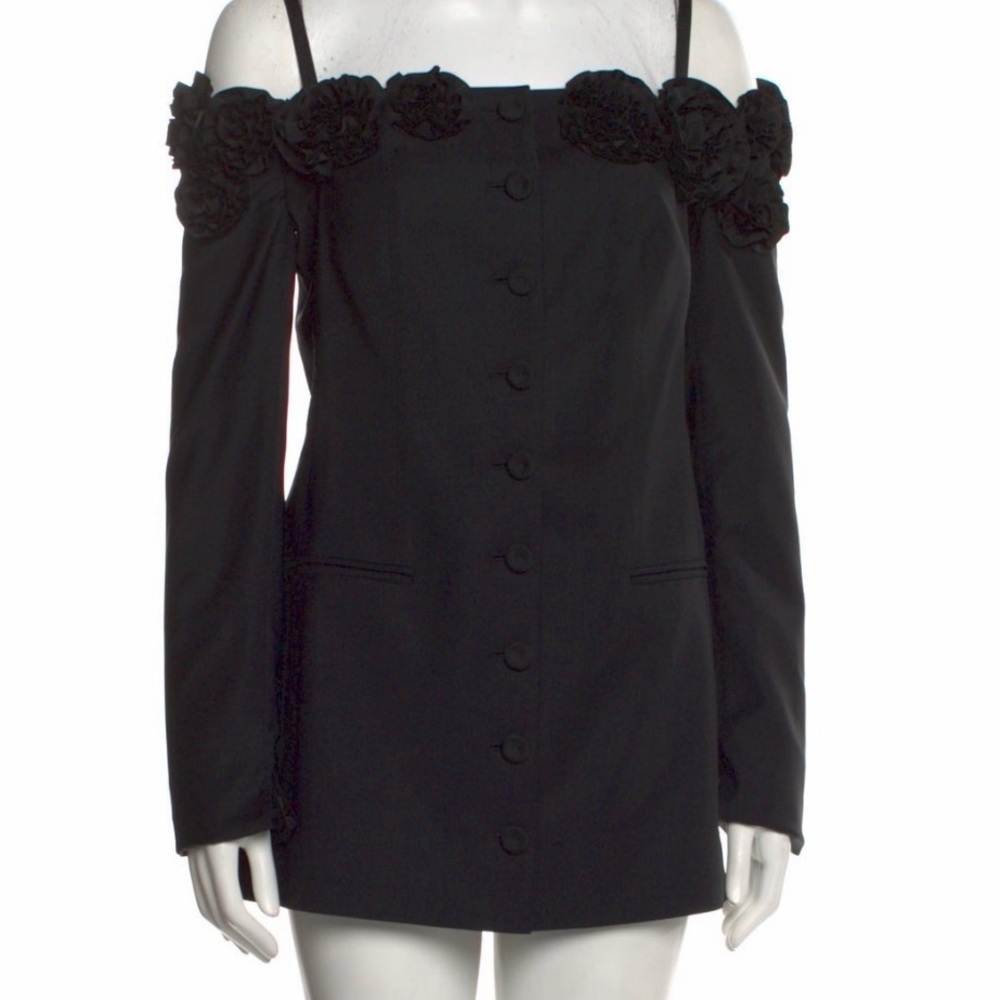 Anna October Black Off-Shoulder Mini Dress